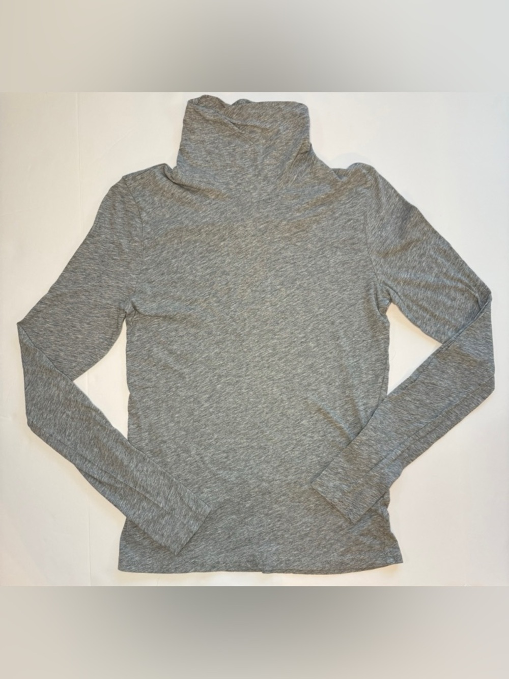 J. Crew Feather Jersey Turtleneck Steel Gray Heather Size S